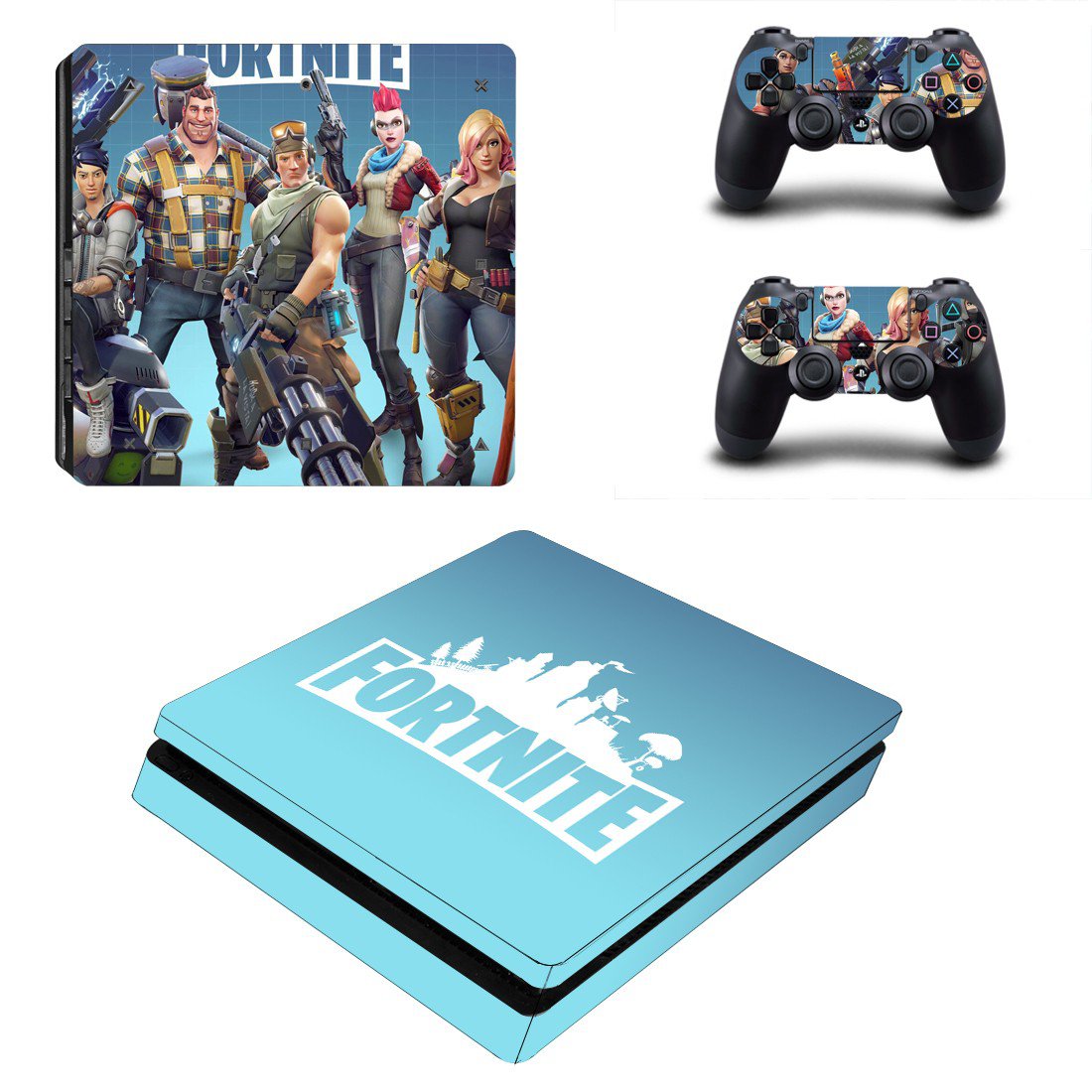 Fortnite decal skin sticker for PS4 Slim console and controllers