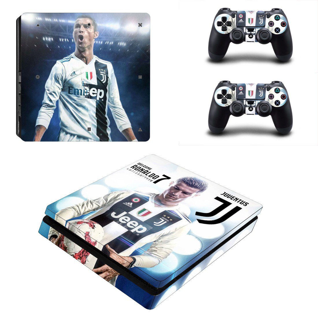 Cristiano Ronaldo decal skin sticker for PS4 Slim console and controllers