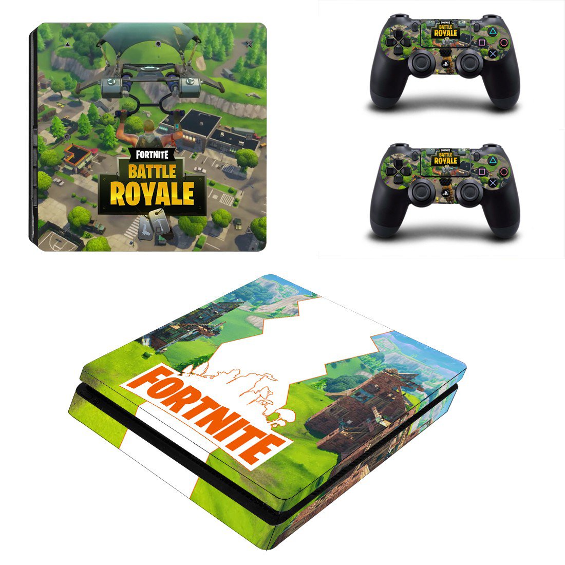 Fortnite battle royale decal skin sticker for PS4 Slim console and controllers