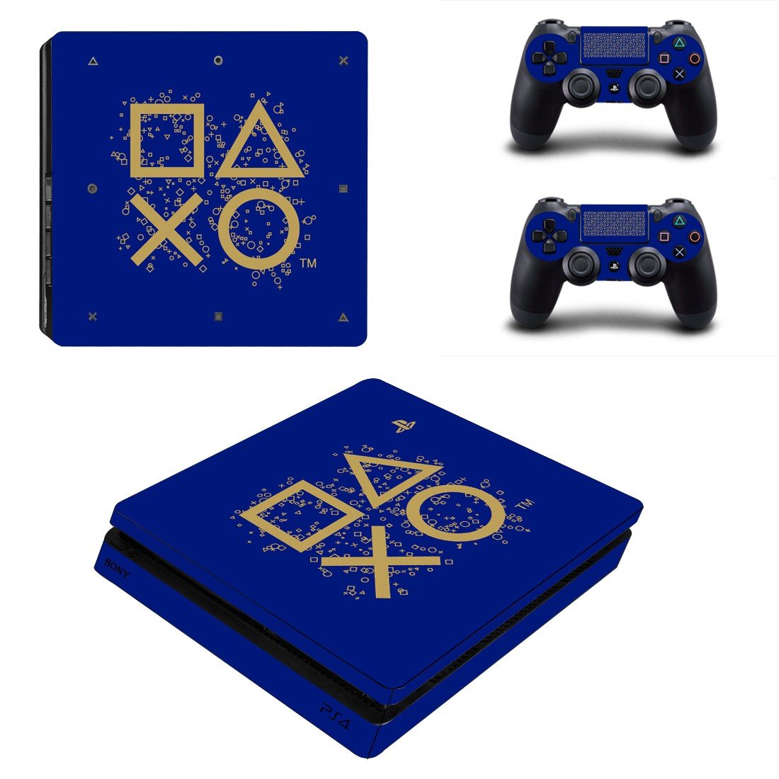 Classic decal skin sticker for PS4 Slim console and controllers