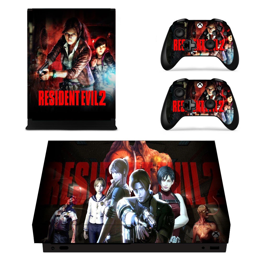 Resident Evil 2 decal skin sticker for Xbox One X console and controllers