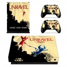 Unravel Two decal skin sticker for Xbox One X console and controllers