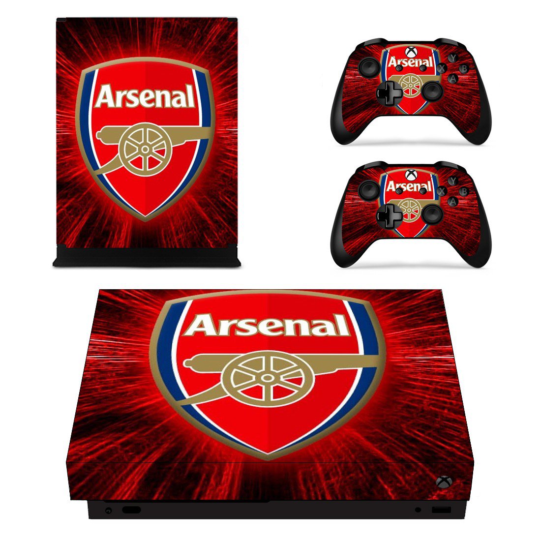 Arsenal FC decal skin sticker for Xbox One X console and controllers