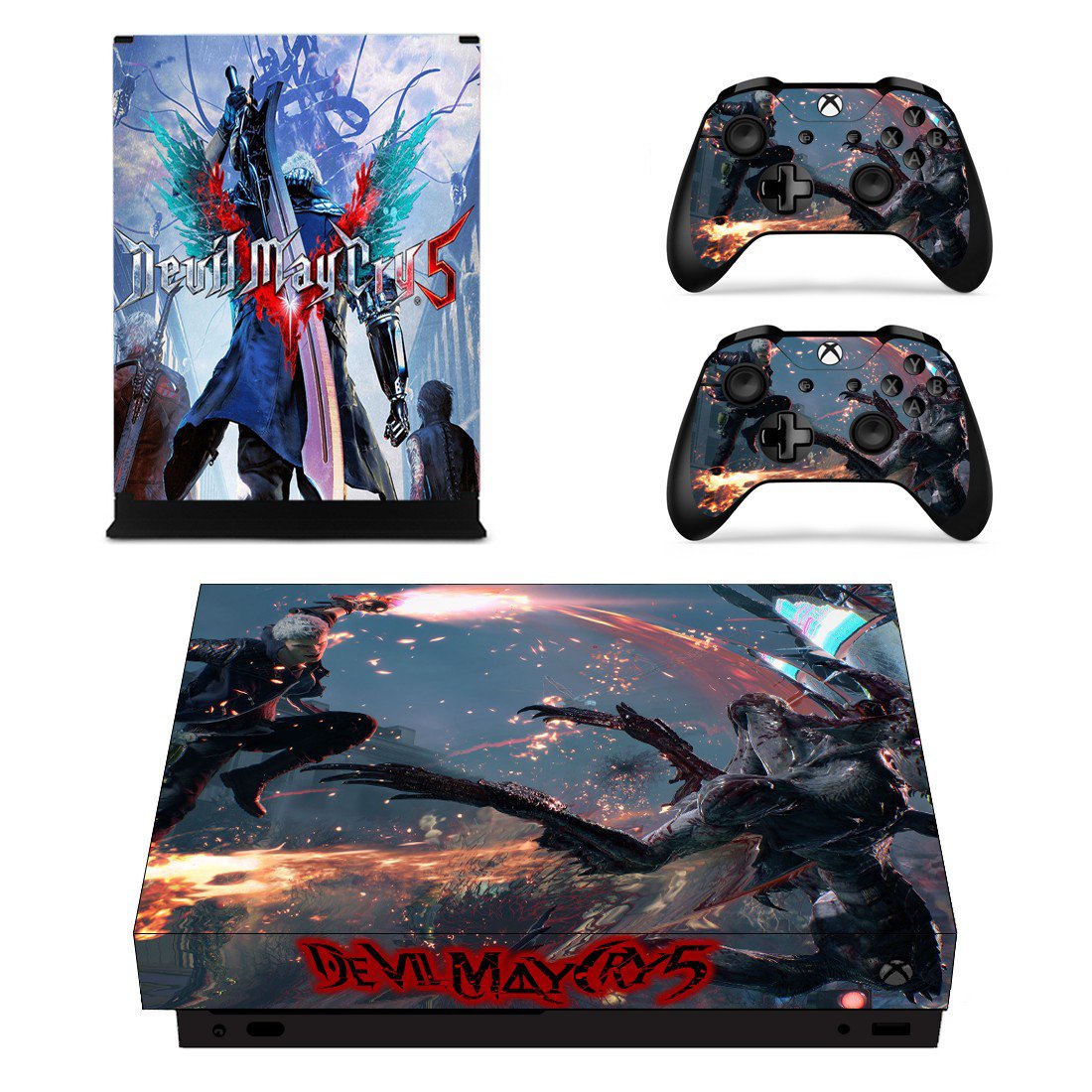 Devil May Cry 5 decal skin sticker for Xbox One X console and controllers
