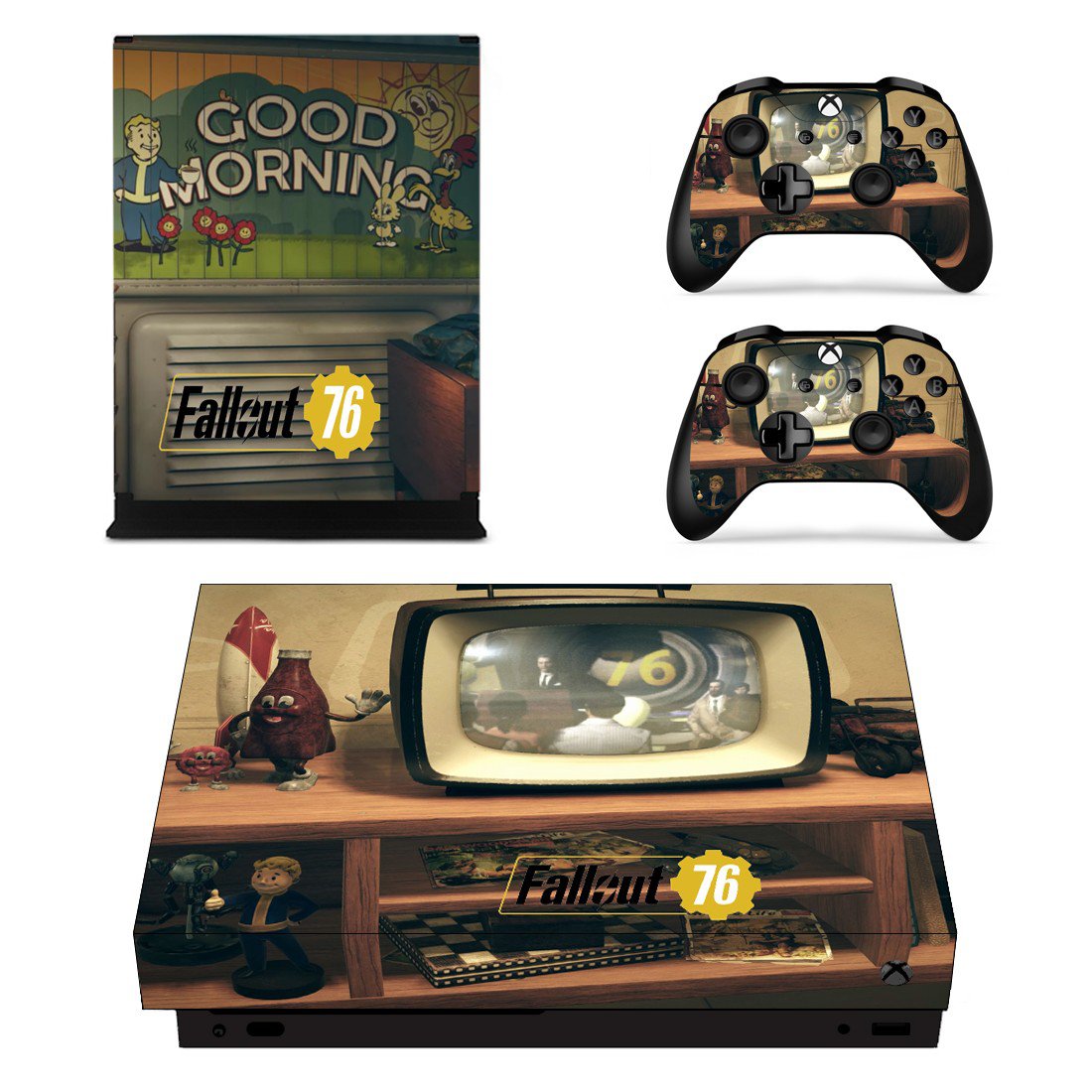 Fallout 76 decal skin sticker for Xbox One X console and controllers