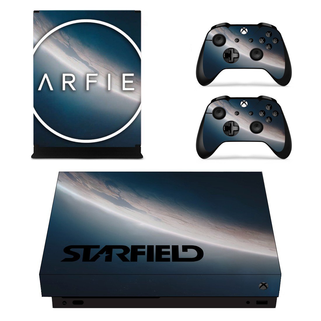 Starfield decal skin sticker for Xbox One X console and controllers