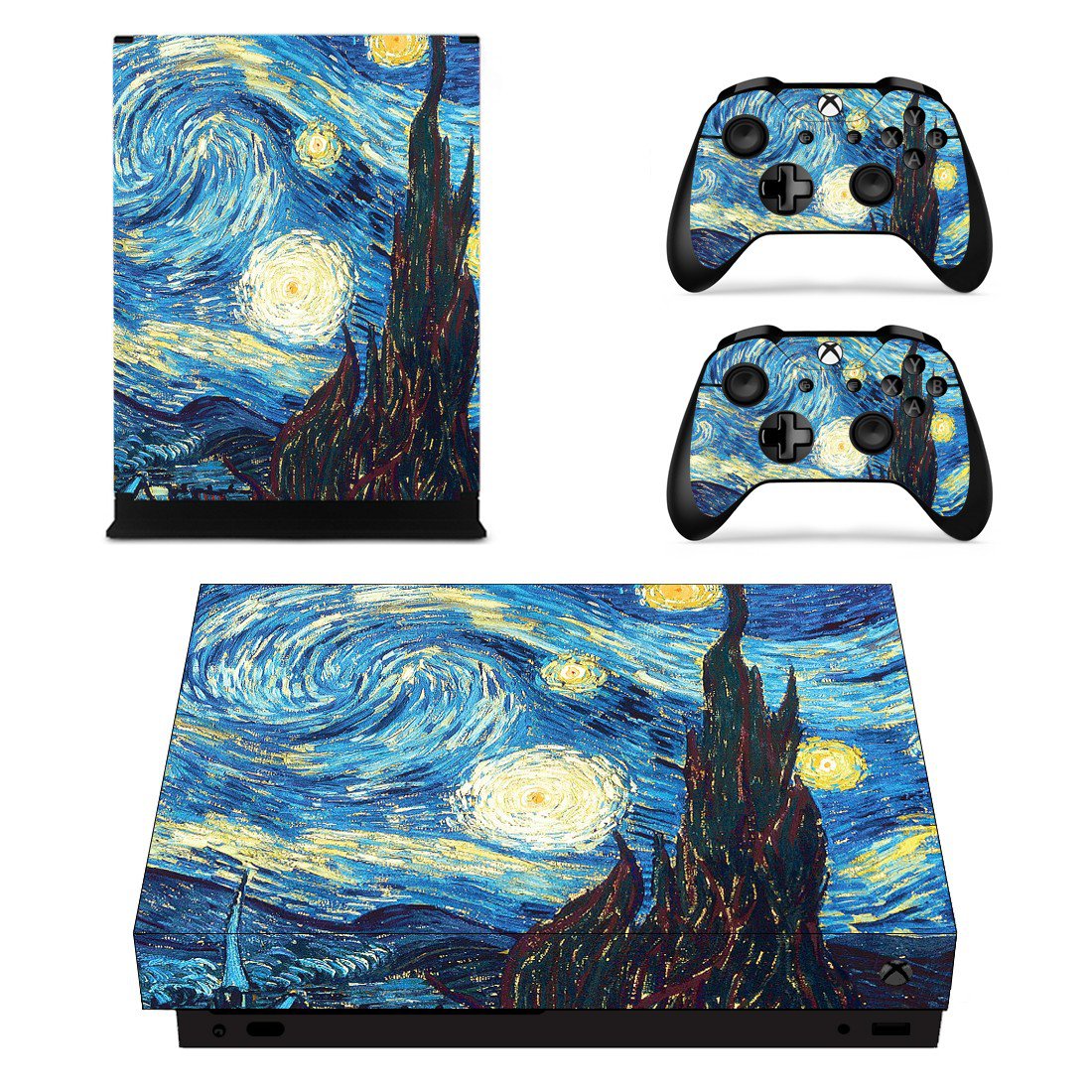 Painted Wallpaper decal skin sticker for Xbox One X console and controllers