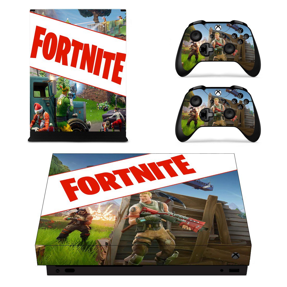 Fortnite decal skin sticker for Xbox One X console and controllers
