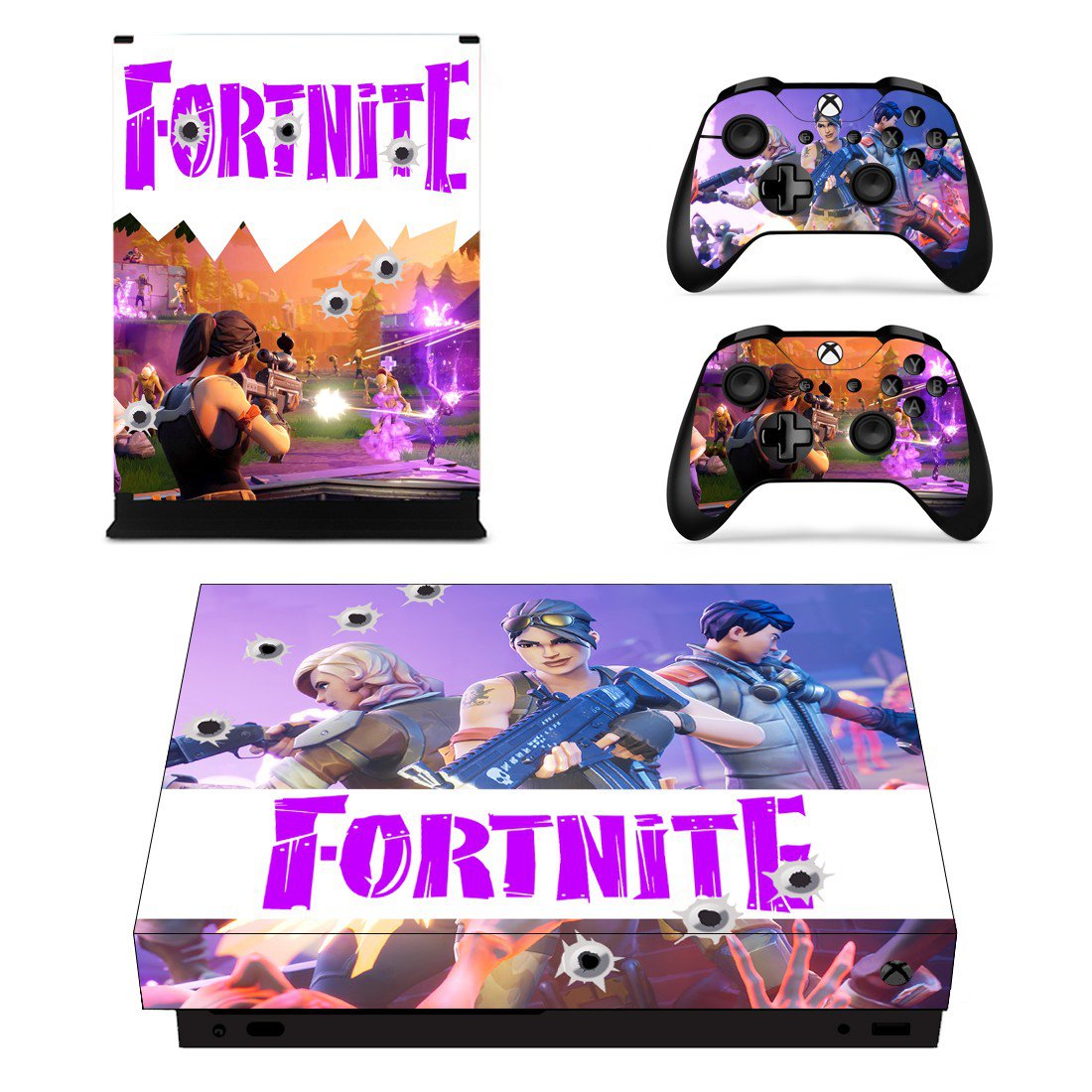 Fortinte decal skin sticker for Xbox One X console and controllers