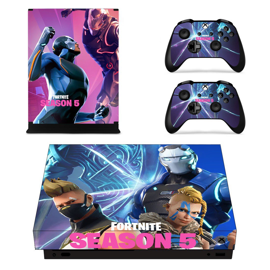 Fortnite decal skin sticker for Xbox One X console and controllers