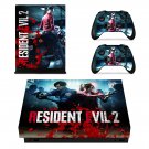 Resident Evil 2 decal skin sticker for Xbox One X console and controllers