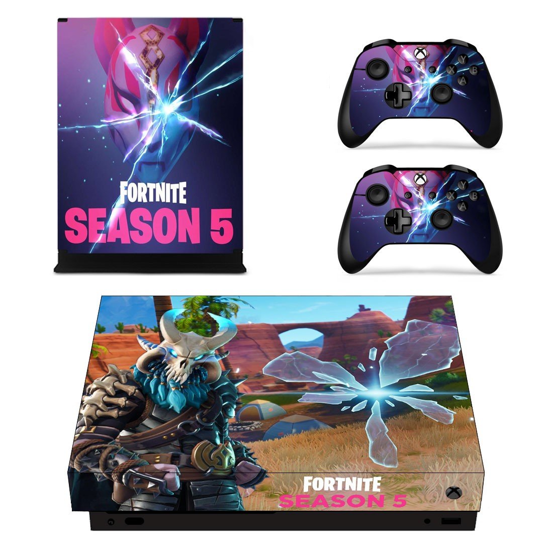 Fortnite decal skin sticker for Xbox One X console and controllers