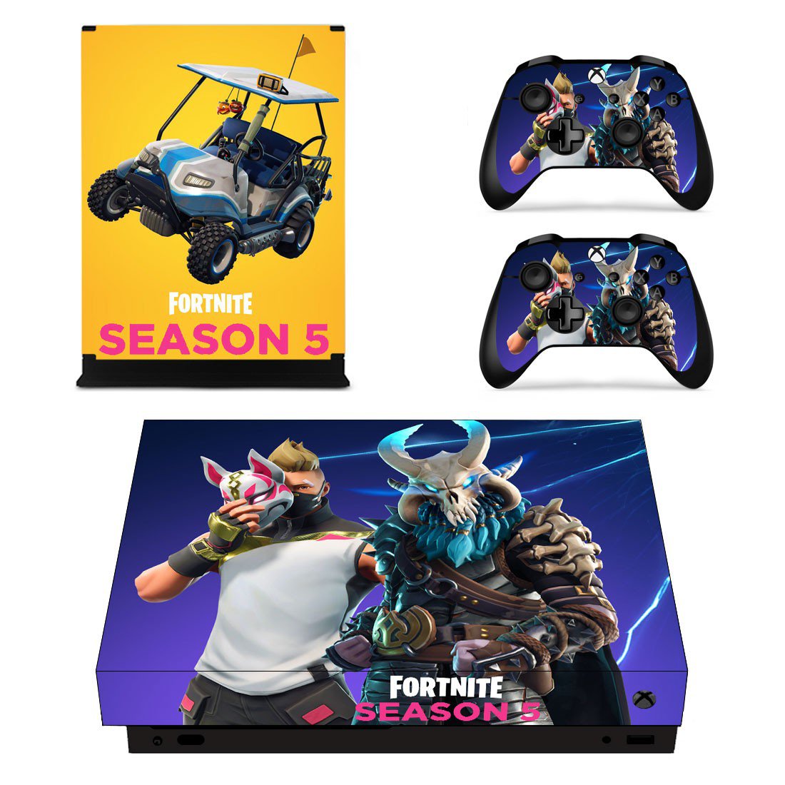 Fortnite decal skin sticker for Xbox One X console and controllers