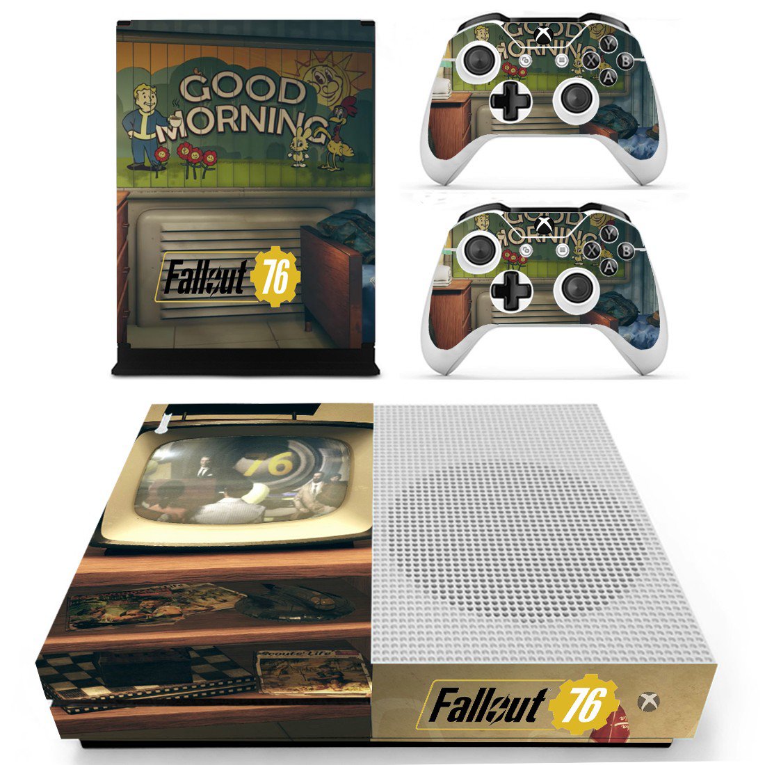 Fallout 76 Decal Skin Sticker For Xbox One S Console And Controllers