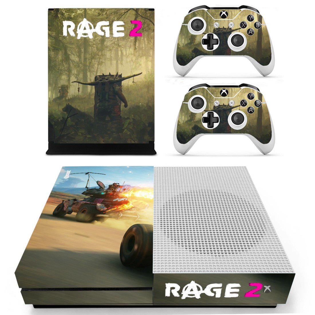 Rage 2 decal skin sticker for Xbox One S console and controllers