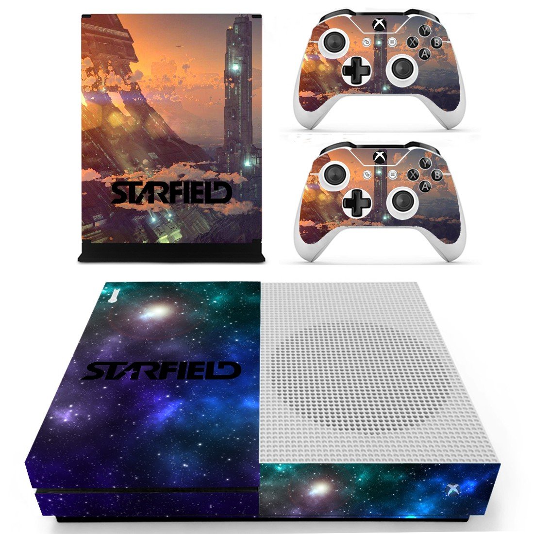 Starfield decal skin sticker for Xbox One S console and controllers