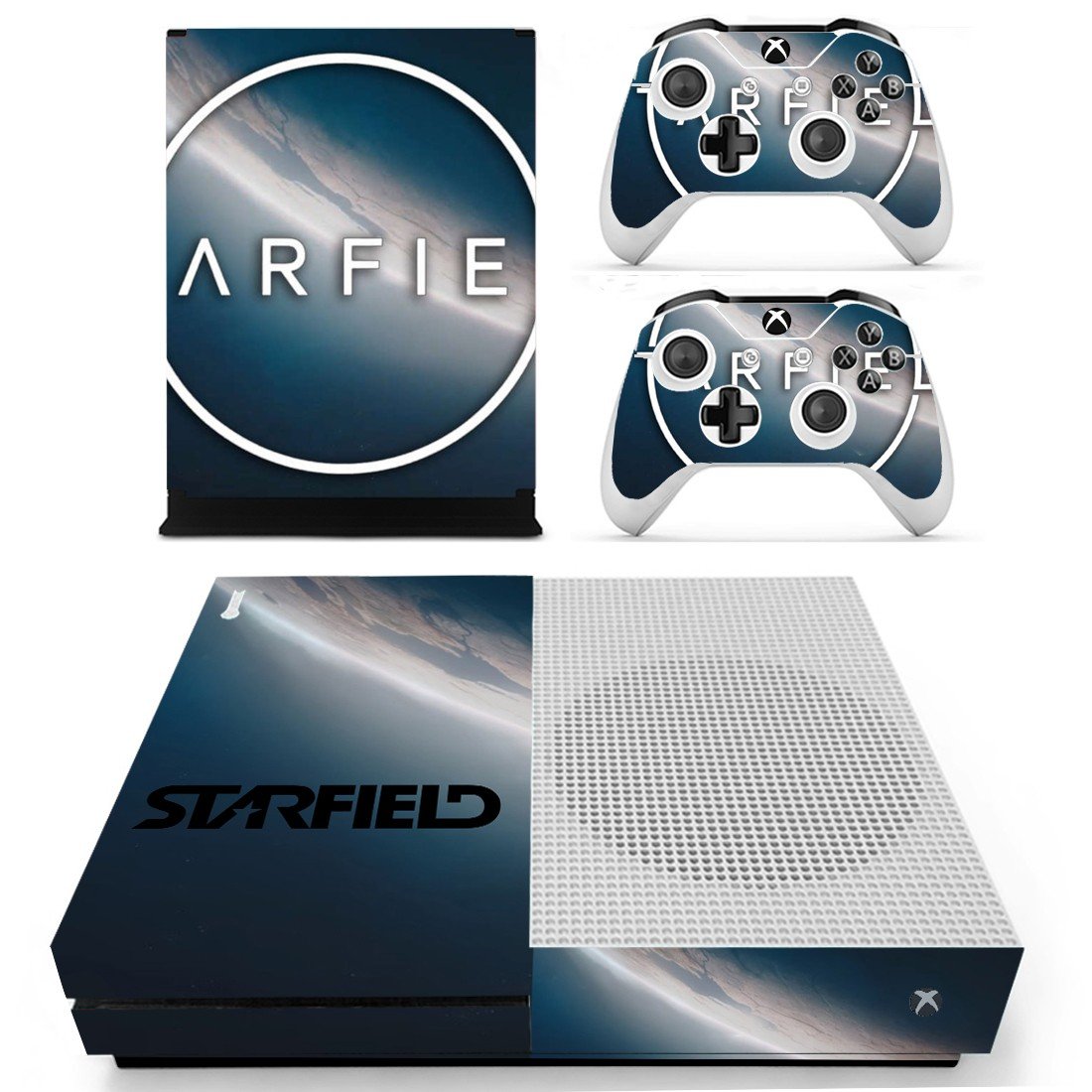 Starfield decal skin sticker for Xbox One S console and controllers