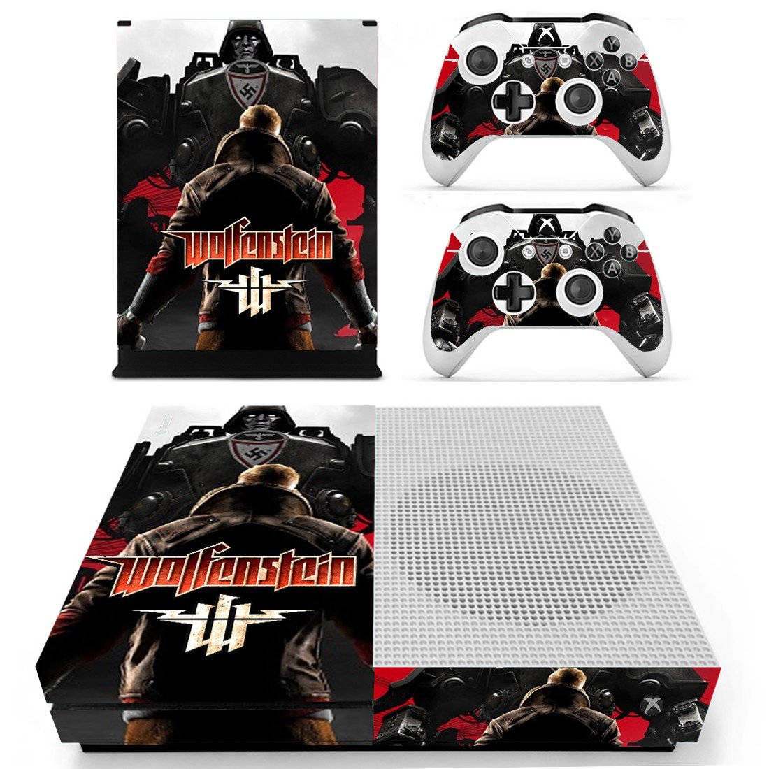 Wolfenstein decal skin sticker for Xbox One S console and controllers