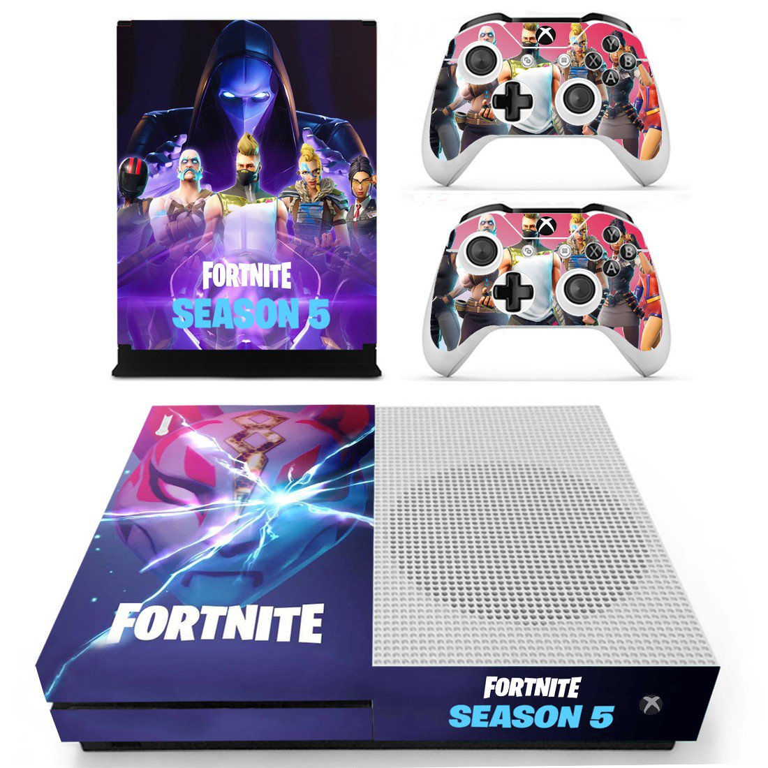 Fortnite decal skin sticker for Xbox One S console and controllers