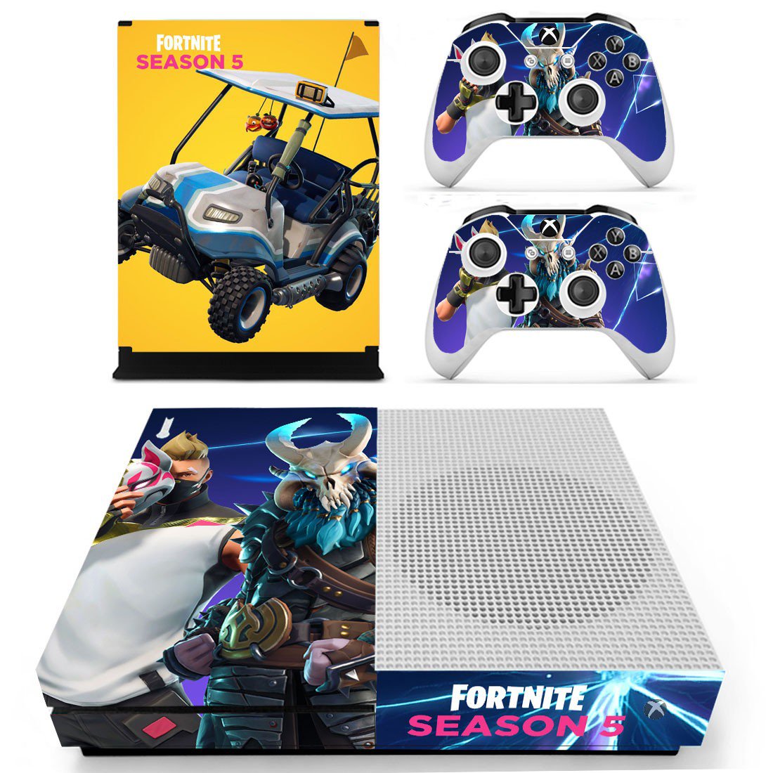 Fortnite decal skin sticker for Xbox One S console and controllers