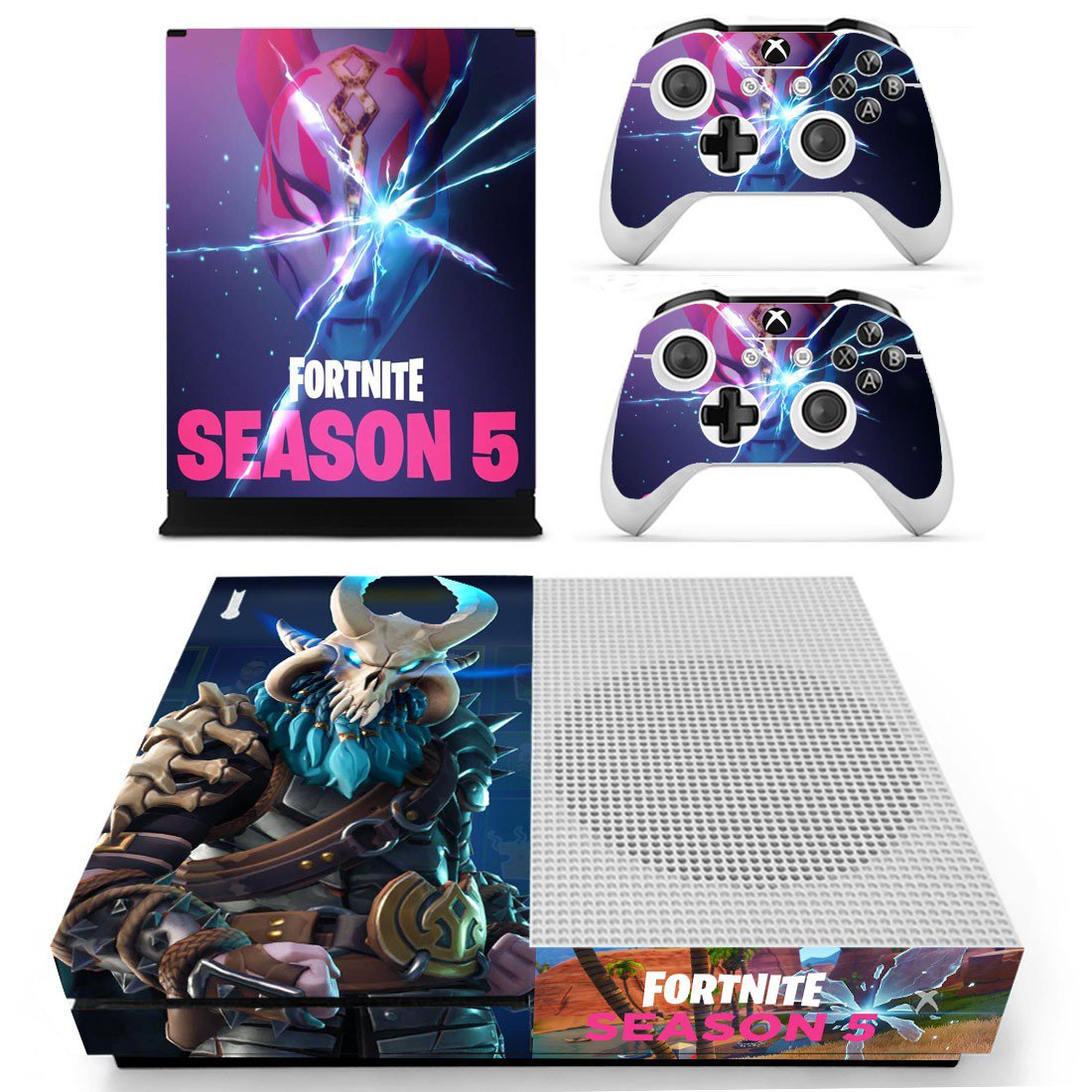 Fortnite decal skin sticker for Xbox One S console and controllers