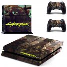 Cyberpunk decal skin sticker for PS4 console and controllers