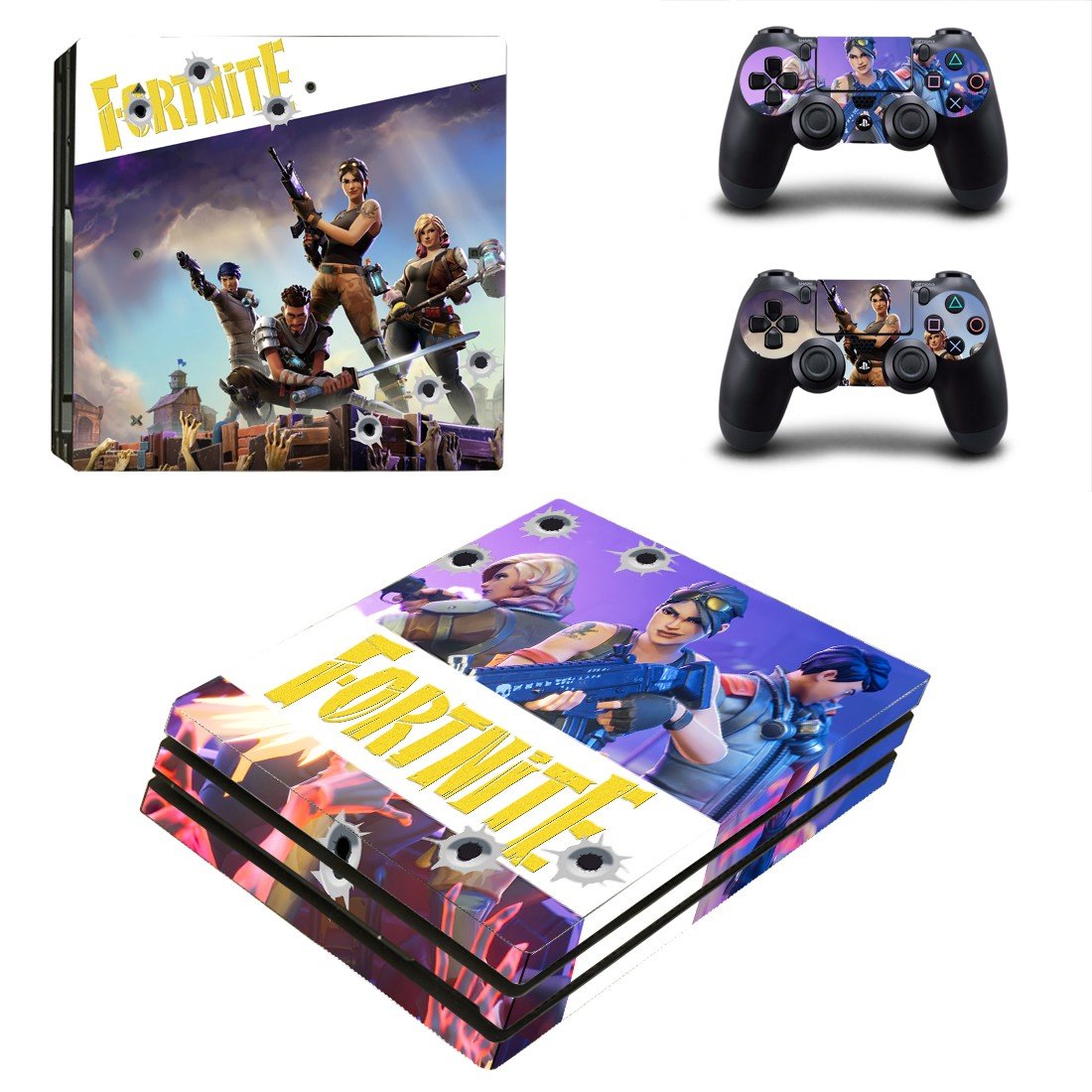 Fortnite decal skin sticker for PS4 Pro console and controllers