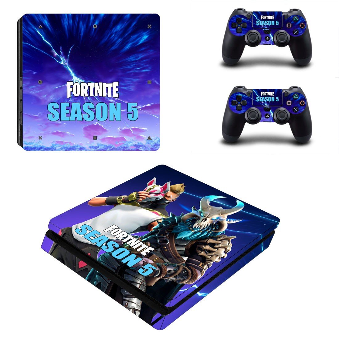 Fortnite decal skin sticker for PS4 Slim console and controllers