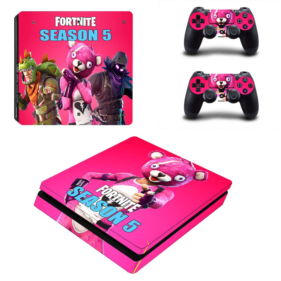 Fortnite decal skin sticker for PS4 Slim console and controllers