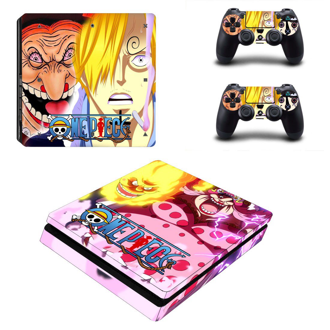 Onepiece decal skin sticker for PS4 Slim console and controllers