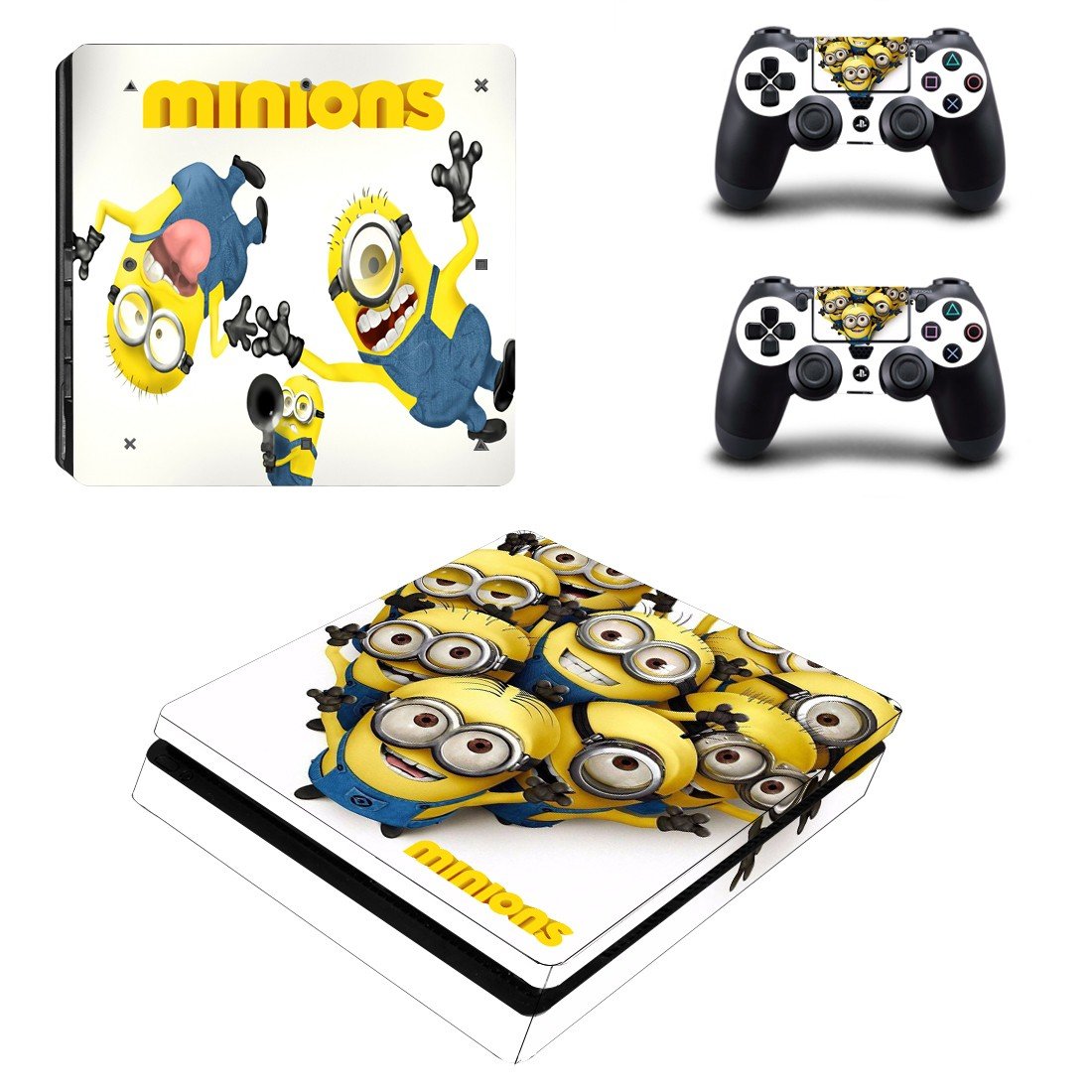 Minions decal skin sticker for PS4 Slim console and controllers