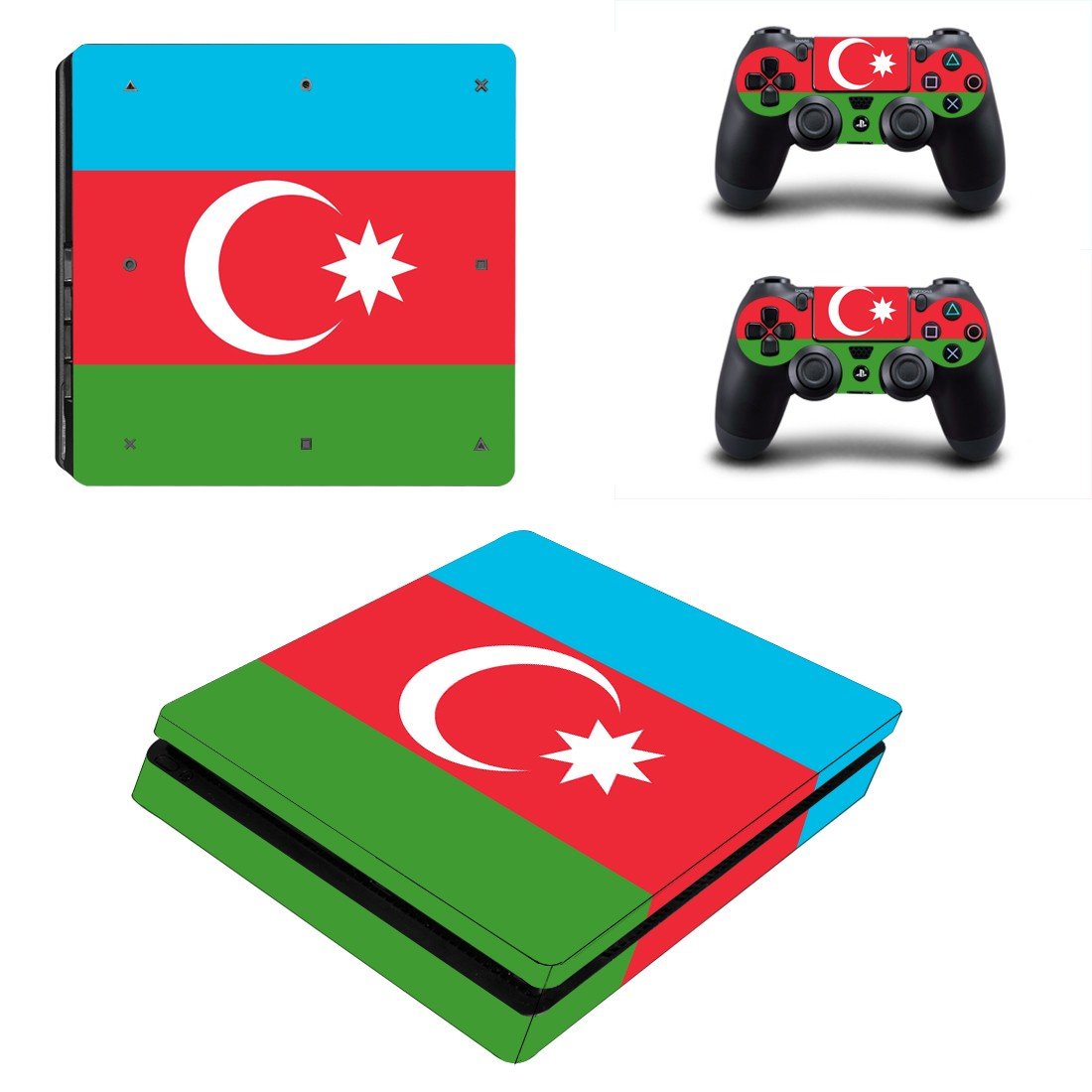 Azerbaijan decal skin sticker for PS4 Slim console and controllers