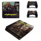 Cyberpunk decal skin sticker for PS4 Slim console and controllers