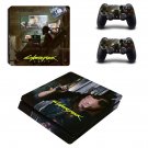 Cyberpunk decal skin sticker for PS4 Slim console and controllers