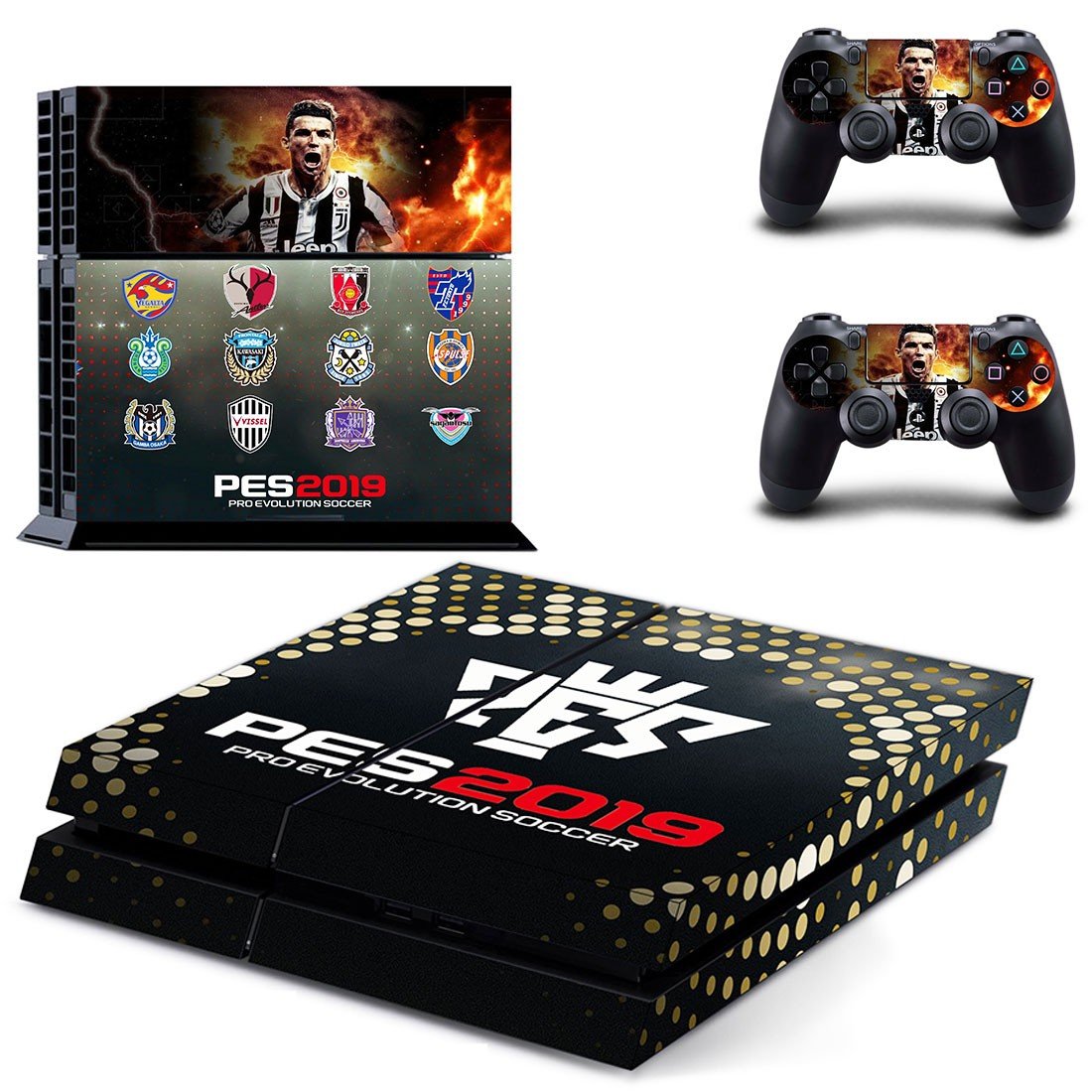 PES 2019 decal skin sticker for PS4 console and controllers
