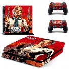 Red Dead Redemption 2 decal skin sticker for PS4 console and controllers