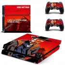 Red Dead Redemption 2 decal skin sticker for PS4 console and controllers