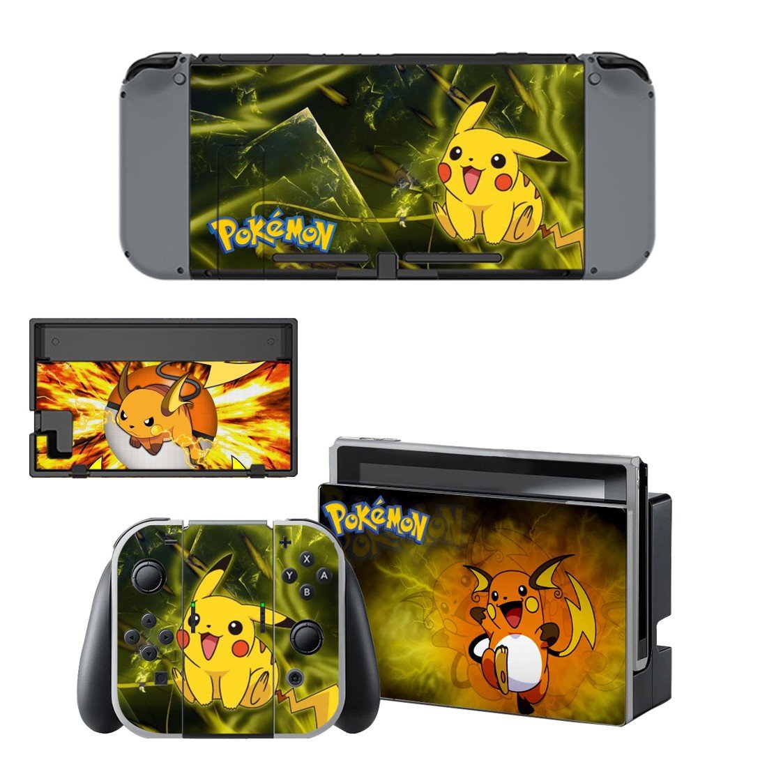 Pokemon go pikachu decal skin sticker for Nintendo Switch console and controllers