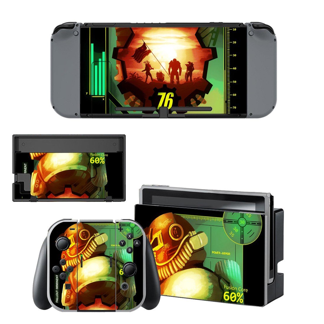 Fallout 76 decal skin sticker for Nintendo Switch console and controllers