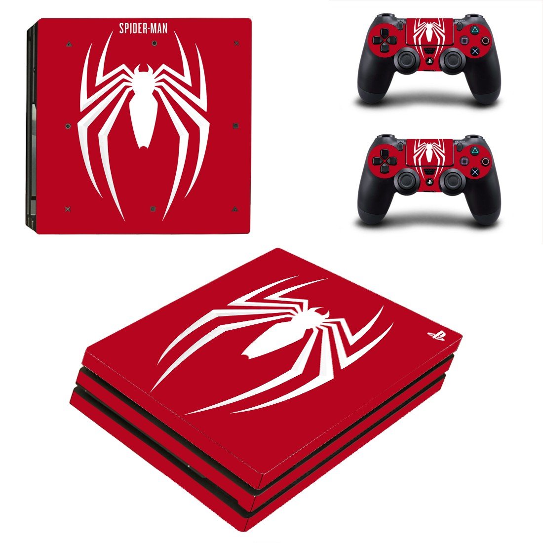 Spider Man decal skin sticker for PS4 Pro console and controllers