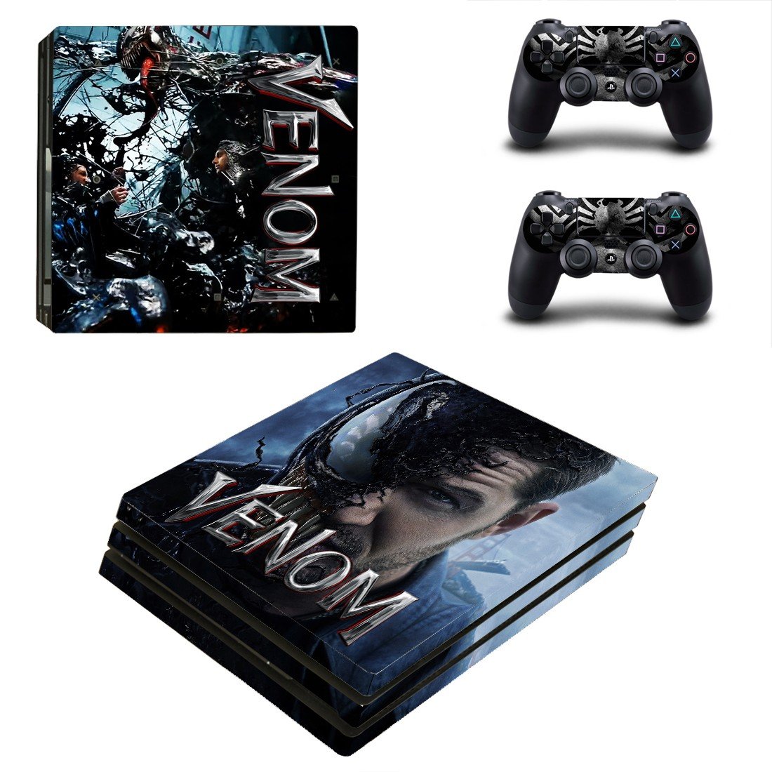 Venom decal skin sticker for PS4 Pro console and controllers