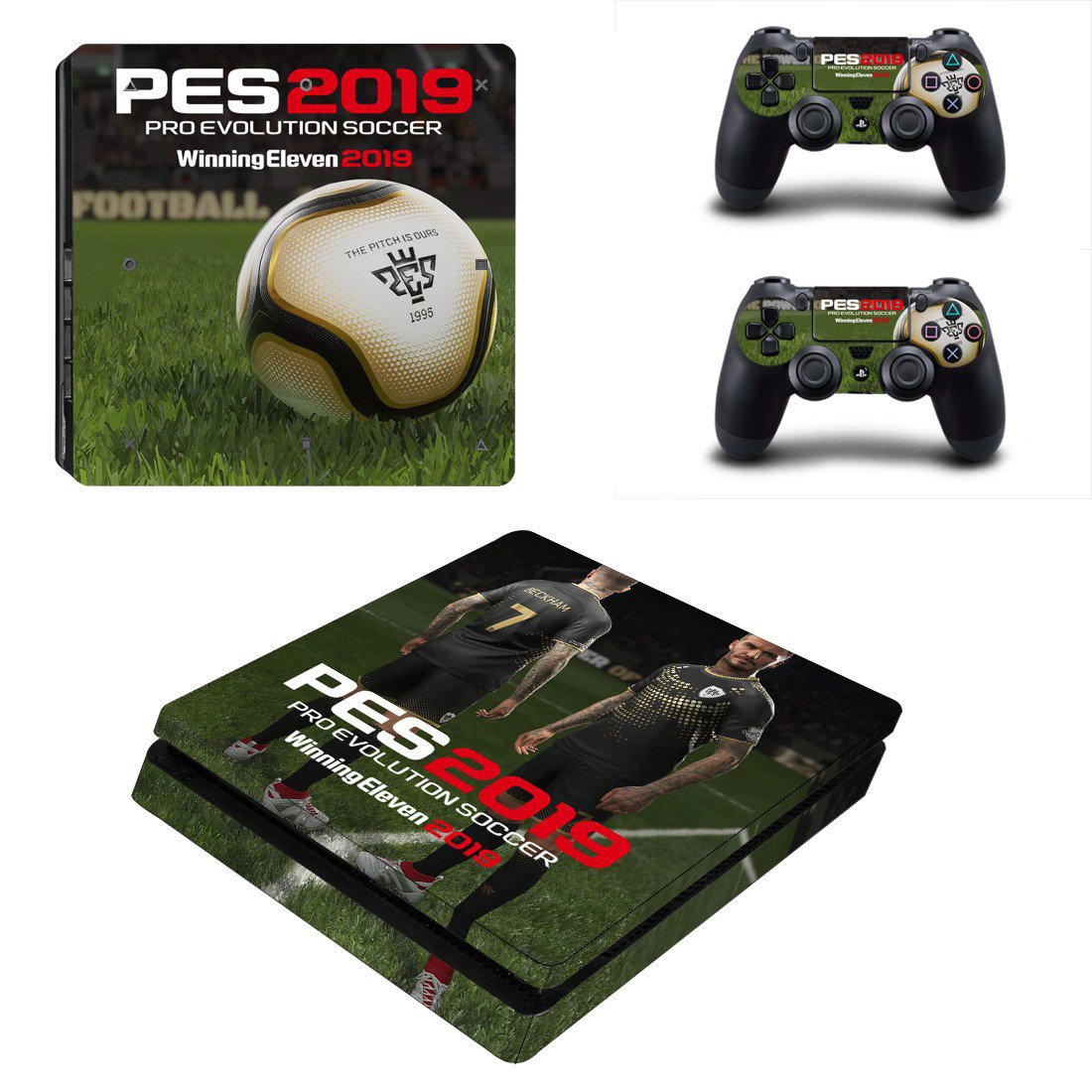 PES 2019 decal skin sticker for PS4 Slim console and controllers