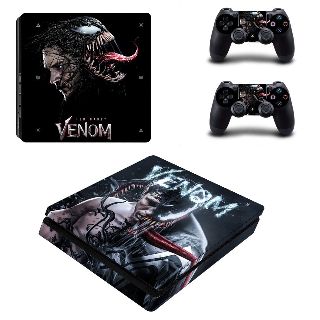 Venom decal skin sticker for PS4 Slim console and controllers