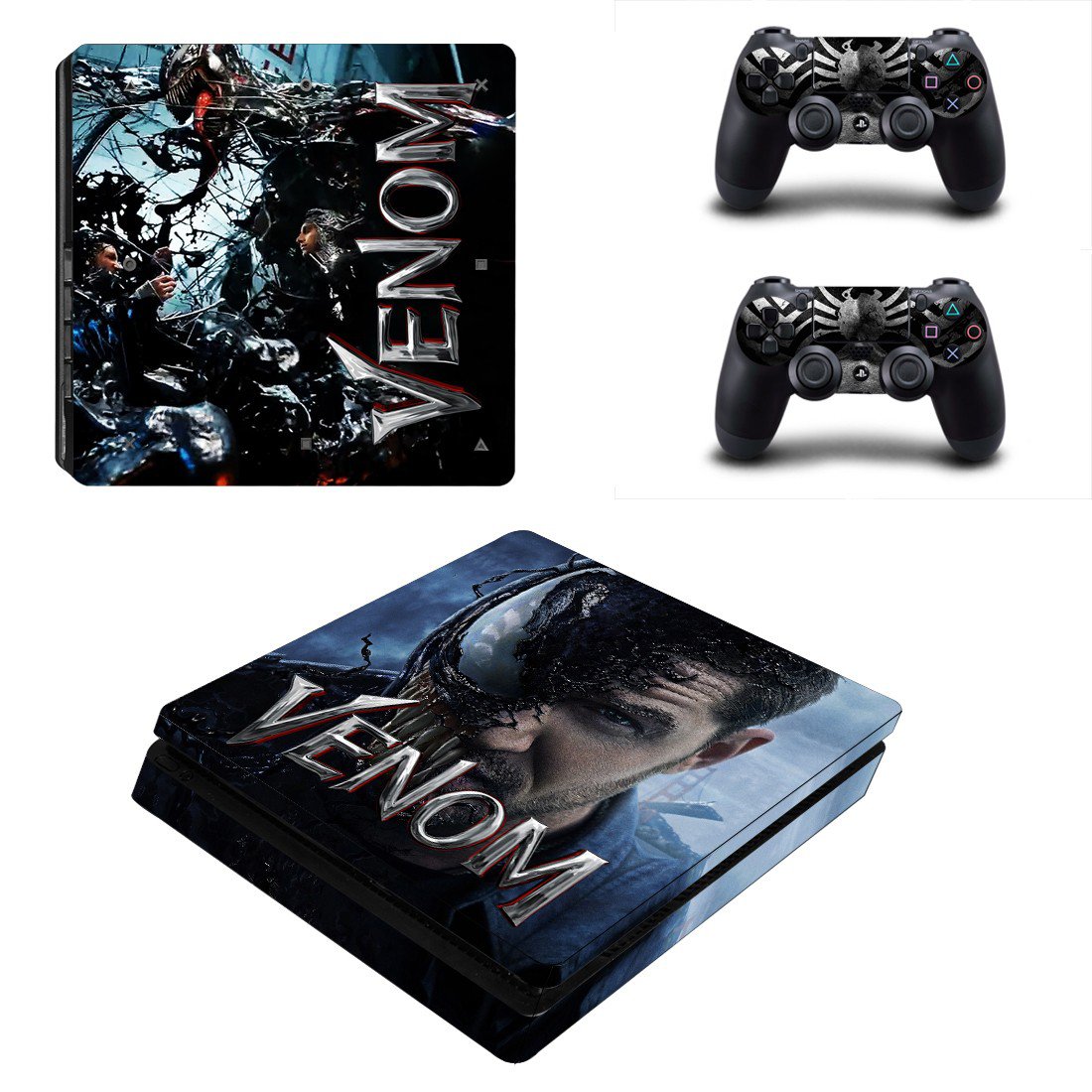 Venom decal skin sticker for PS4 Slim console and controllers