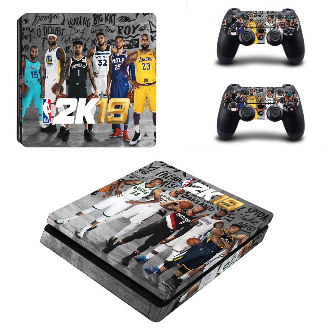 Nba 2k19 Decal Skin Sticker For Ps4 Slim Console And