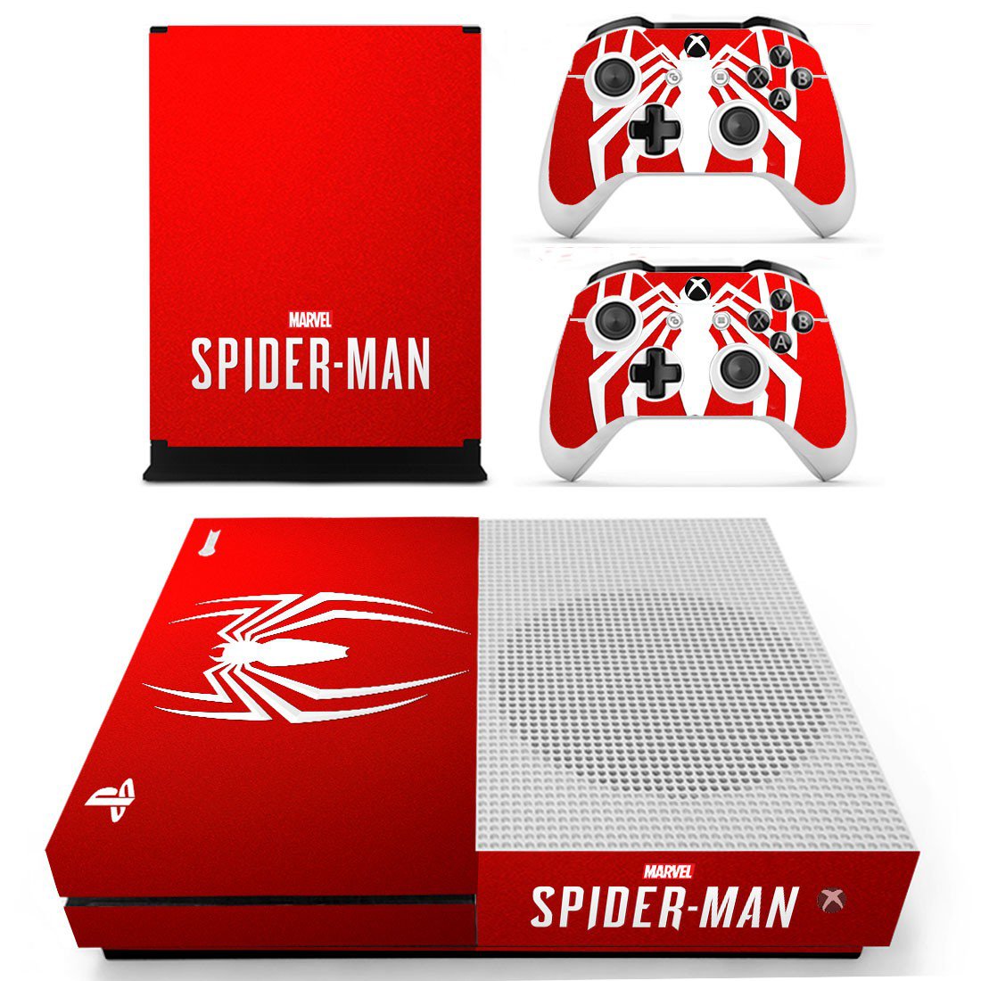 Spider Man decal skin sticker for Xbox One S console and controllers