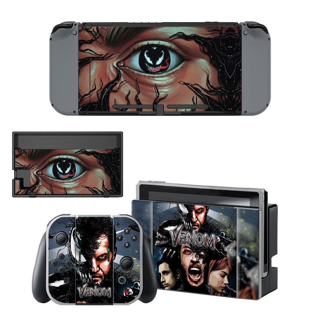 Venom decal skin sticker for Nintendo Switch console and controllers
