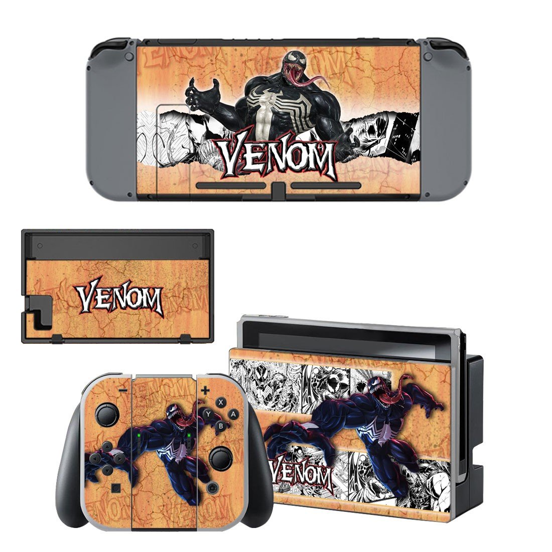 Venom decal skin sticker for Nintendo Switch console and controllers
