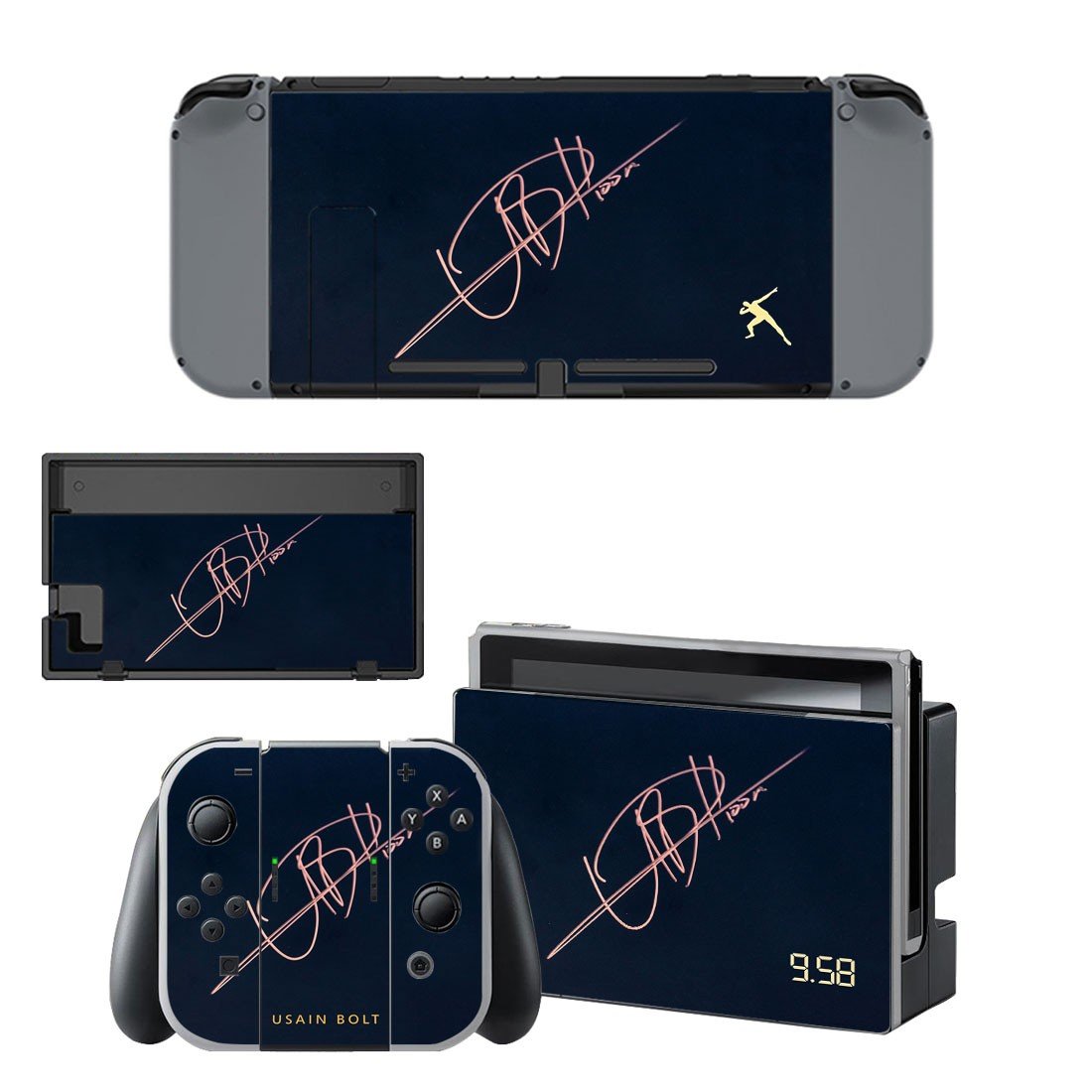 Usain Bolt decal skin sticker for Nintendo Switch console and controllers