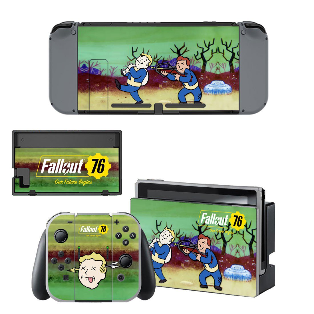 Fallout 76 decal skin sticker for Nintendo Switch console and controllers